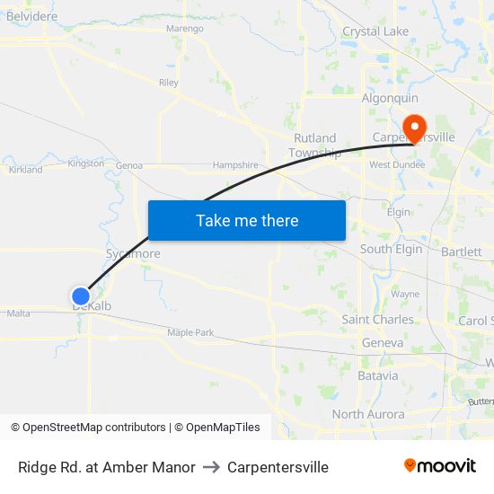 Ridge Rd. at Amber Manor to Carpentersville map