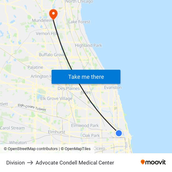 Division to Advocate Condell Medical Center map