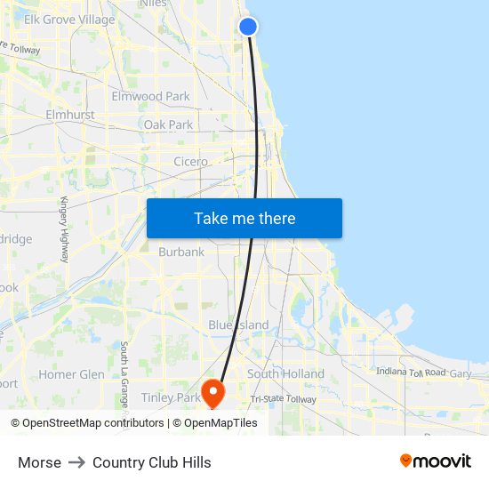 Morse to Country Club Hills map