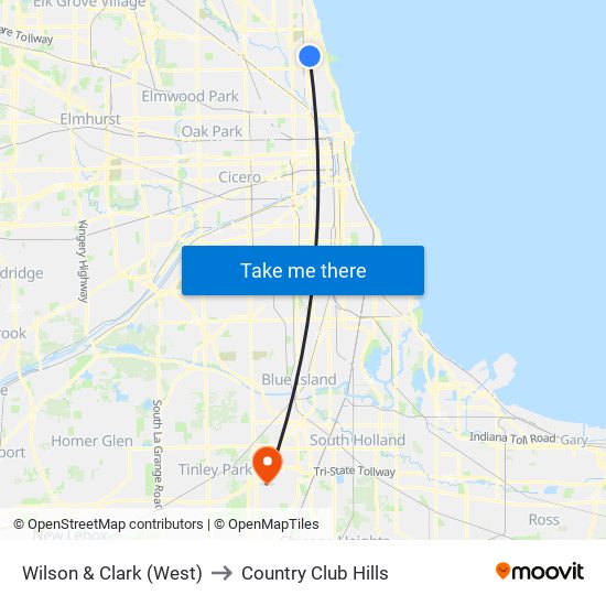 Wilson & Clark (West) to Country Club Hills map