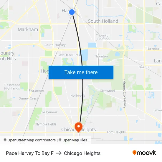 Pace Harvey Tc Bay F to Chicago Heights map