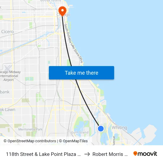 118th Street & Lake Point Plaza (3600 E) (West) to Robert Morris University map