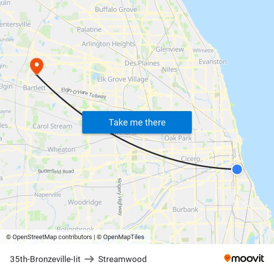 35th-Bronzeville-Iit to Streamwood map