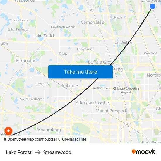 Lake Forest. to Streamwood map