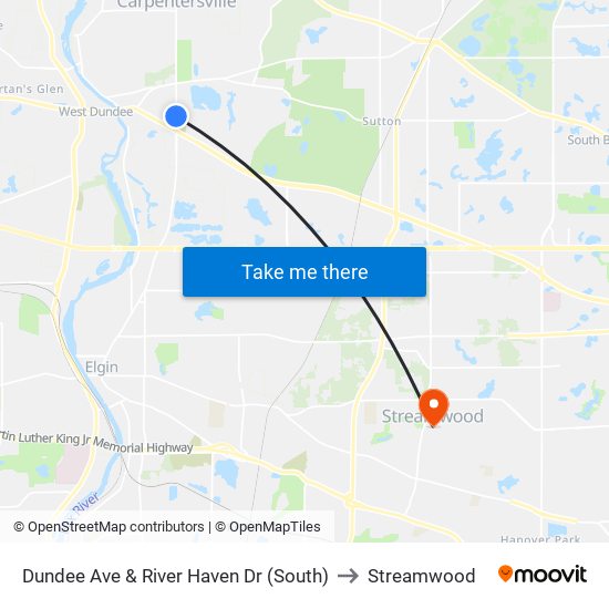 Dundee Ave & River Haven Dr (South) to Streamwood map