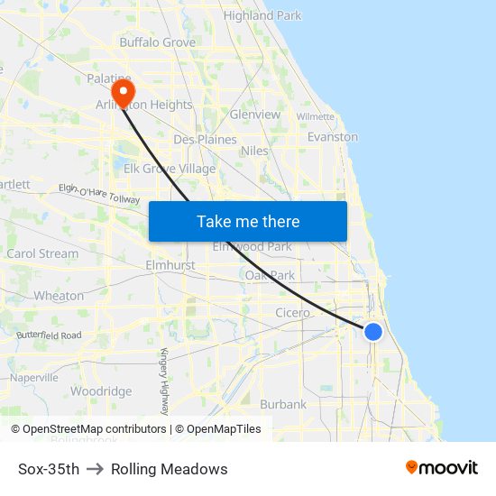 Sox-35th to Rolling Meadows map