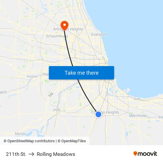 211th St. to Rolling Meadows map