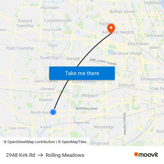 2948 Kirk Rd to Rolling Meadows map