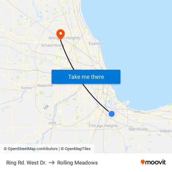 Ring Rd. West Dr. to Rolling Meadows map