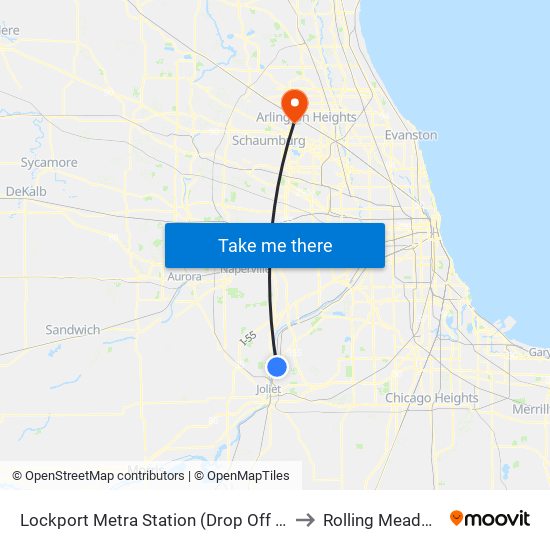 Lockport Metra Station (Drop Off Only) to Rolling Meadows map