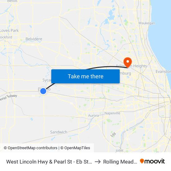 West Lincoln Hwy & Pearl St - Eb Stop #536 to Rolling Meadows map