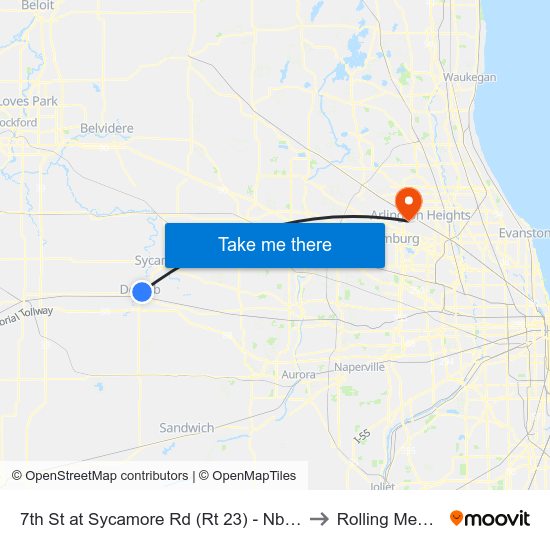 7th St at Sycamore Rd (Rt 23) - Nb Stop #550 to Rolling Meadows map