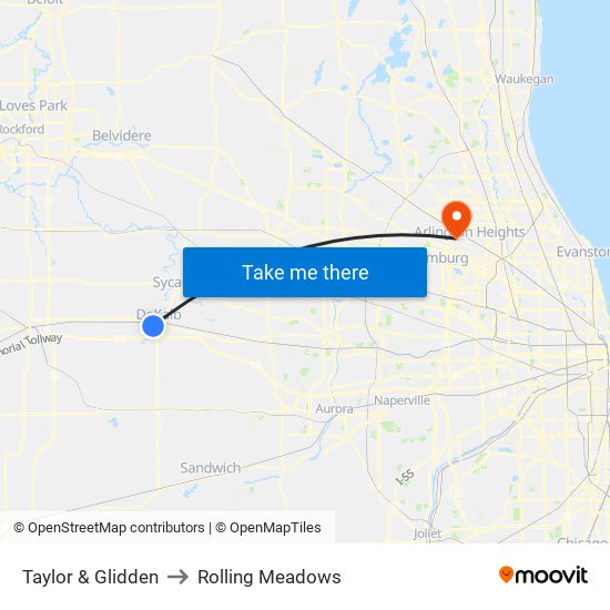 Taylor & Glidden to Rolling Meadows map