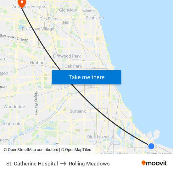 St. Catherine Hospital to Rolling Meadows map