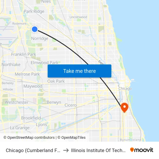 Chicago (Cumberland Farms) to Illinois Institute Of Technology map