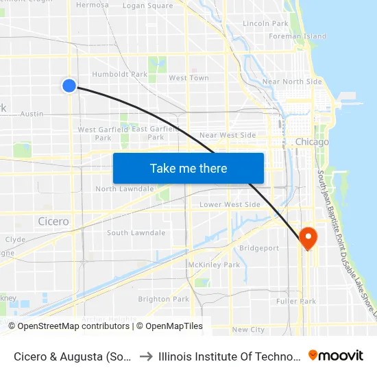 Cicero & Augusta (South) to Illinois Institute Of Technology map