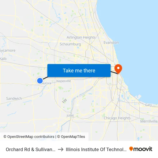 Orchard Rd & Sullivan Rd to Illinois Institute Of Technology map