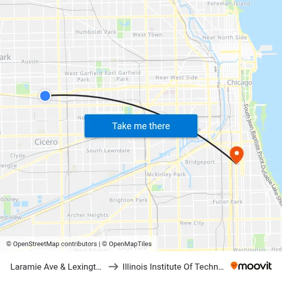 Laramie Ave & Lexington St to Illinois Institute Of Technology map