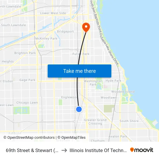 69th Street & Stewart (East) to Illinois Institute Of Technology map