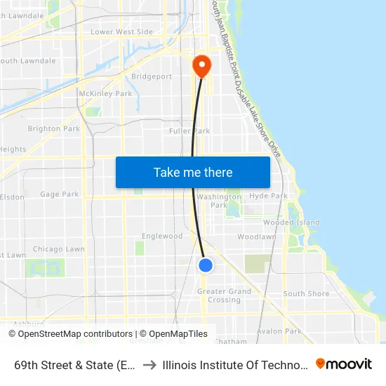 69th Street & State (East) to Illinois Institute Of Technology map