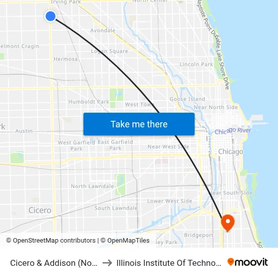 Cicero & Addison (North) to Illinois Institute Of Technology map