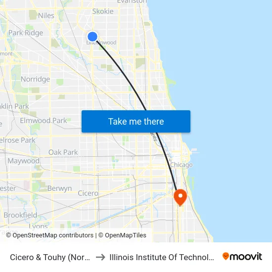 Cicero & Touhy (North) to Illinois Institute Of Technology map