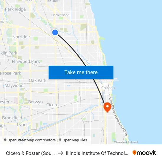 Cicero & Foster (South) to Illinois Institute Of Technology map