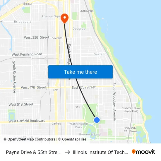 Payne Drive & 55th Street (Ne) to Illinois Institute Of Technology map