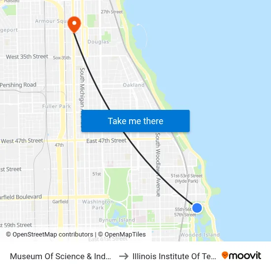 Museum Of Science & Industry (East) to Illinois Institute Of Technology map