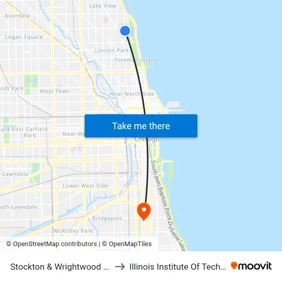 Stockton & Wrightwood (South) to Illinois Institute Of Technology map