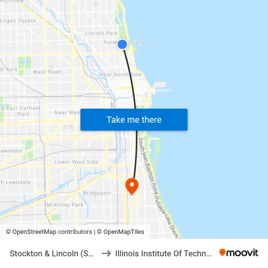 Stockton & Lincoln (South) to Illinois Institute Of Technology map