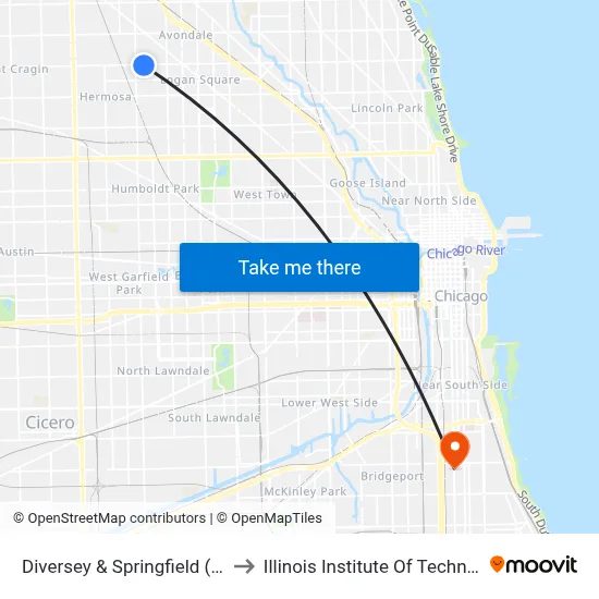 Diversey & Springfield (East) to Illinois Institute Of Technology map