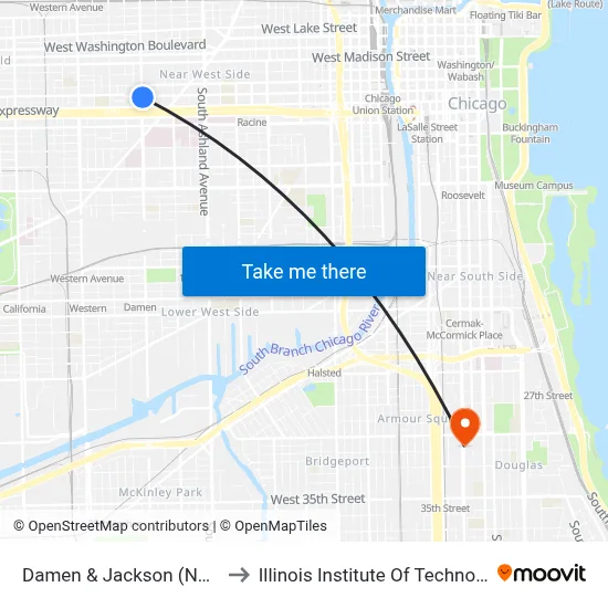 Damen & Jackson (North) to Illinois Institute Of Technology map