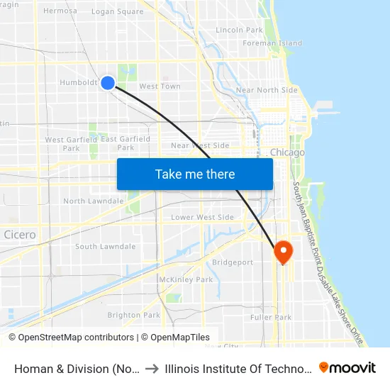 Homan & Division (North) to Illinois Institute Of Technology map