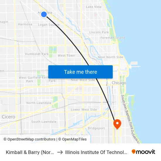 Kimball & Barry (North) to Illinois Institute Of Technology map