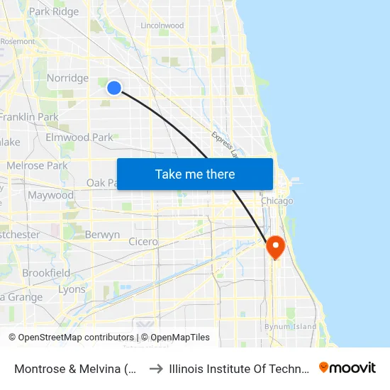 Montrose & Melvina (West) to Illinois Institute Of Technology map