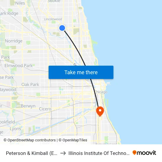 Peterson & Kimball (East) to Illinois Institute Of Technology map