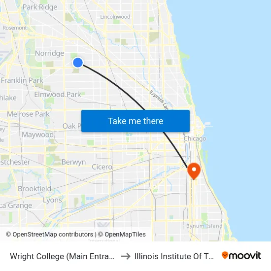 Wright College (Main Entrance) (North) to Illinois Institute Of Technology map