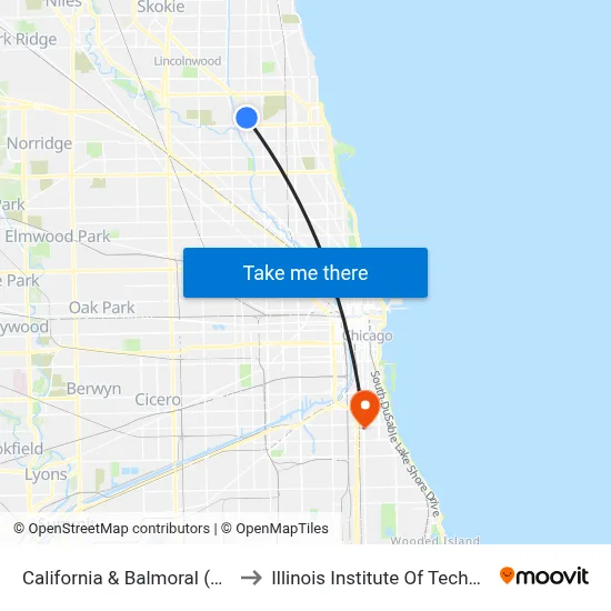 California & Balmoral (North) to Illinois Institute Of Technology map