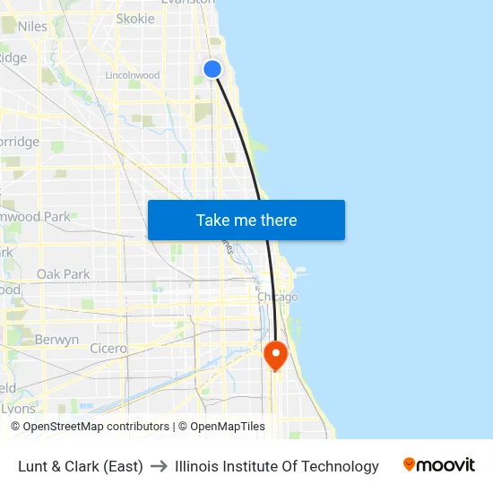 Lunt & Clark (East) to Illinois Institute Of Technology map