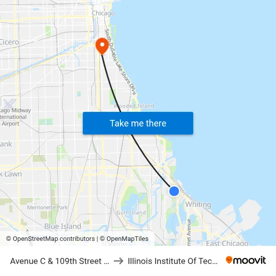 Avenue C & 109th Street (South) to Illinois Institute Of Technology map