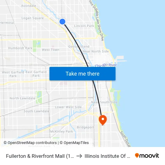 Fullerton & Riverfront Mall (1800 W) (West) to Illinois Institute Of Technology map