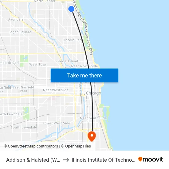 Addison & Halsted (West) to Illinois Institute Of Technology map
