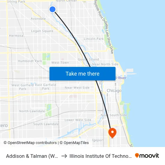 Addison & Talman (West) to Illinois Institute Of Technology map