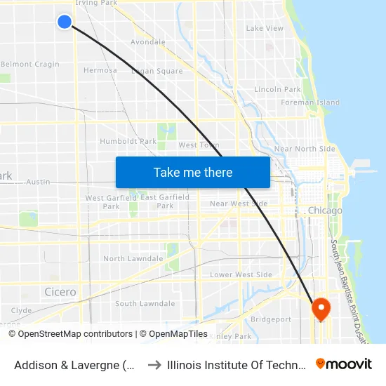Addison & Lavergne (West) to Illinois Institute Of Technology map