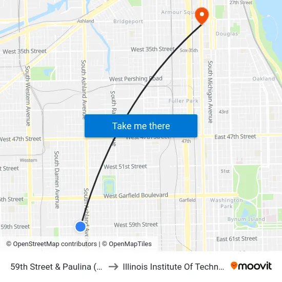 59th Street & Paulina (East) to Illinois Institute Of Technology map