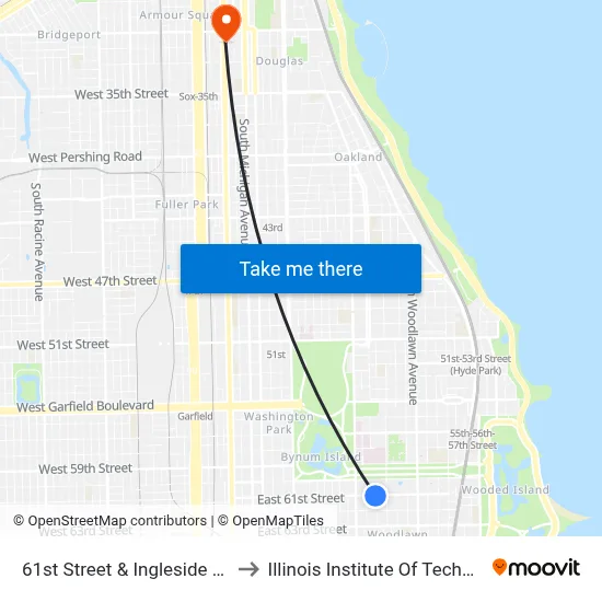 61st Street & Ingleside (East) to Illinois Institute Of Technology map