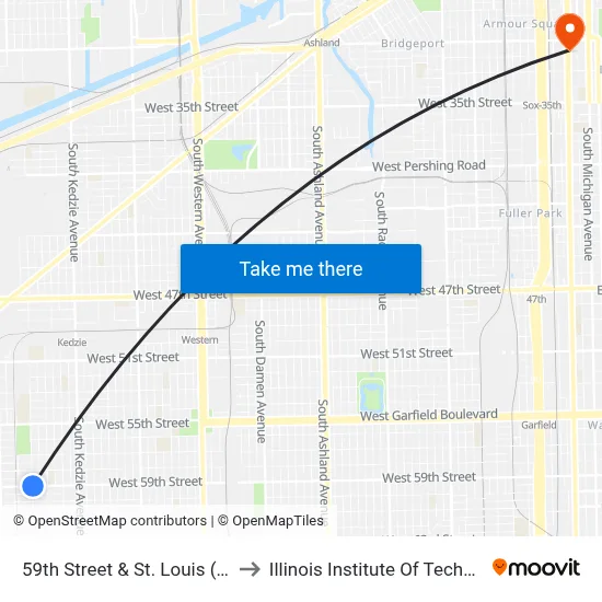 59th Street & St. Louis (West) to Illinois Institute Of Technology map