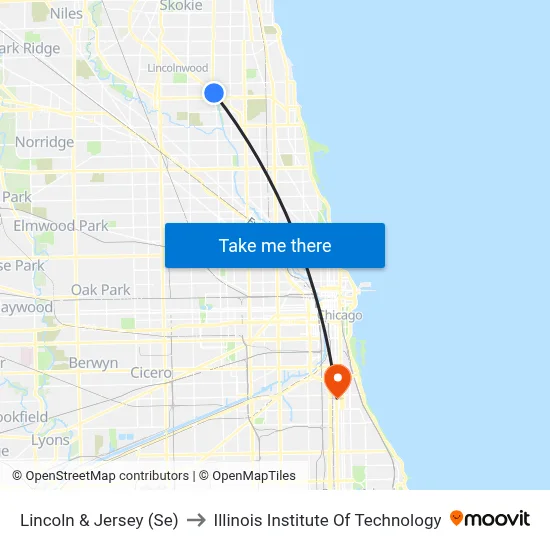 Lincoln & Jersey (Se) to Illinois Institute Of Technology map