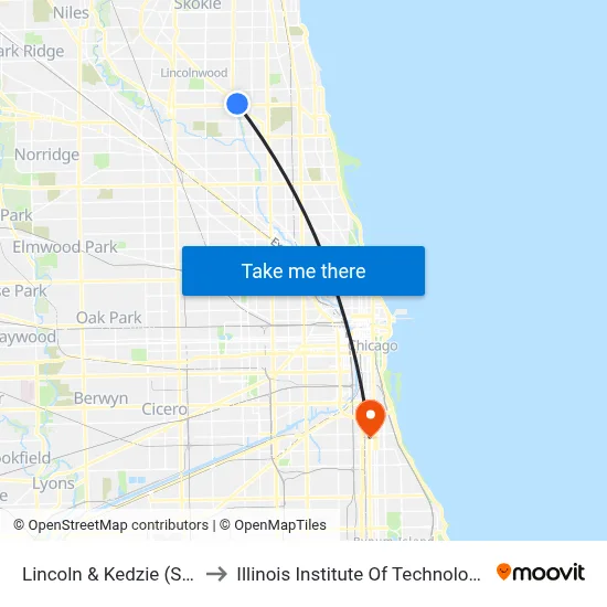 Lincoln & Kedzie (Se) to Illinois Institute Of Technology map